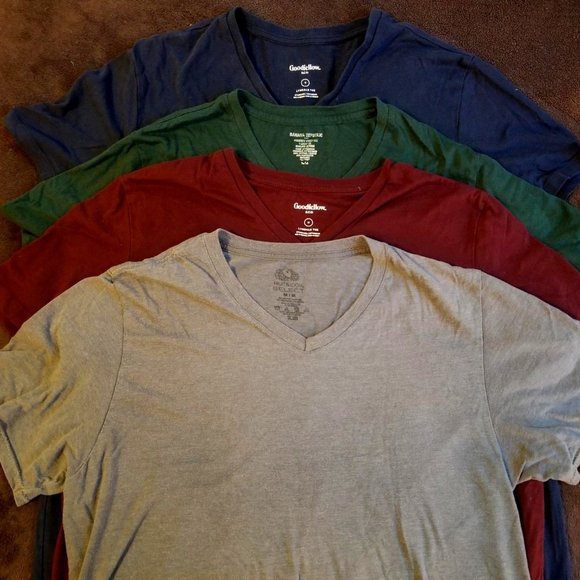 Four Men V-Neck T-Shirts Medium